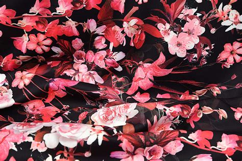 black metallic scuba fabric with pink flower|Black With Pink Flowers Scuba Fabric 4 Way Stretch 1.8m X 1.4m.